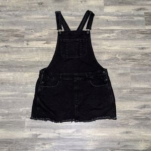 AEO Black Denim Overall Skirt